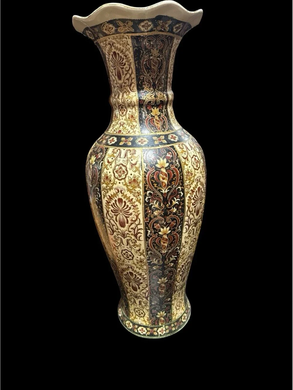 Vintage 24” T Vase Signed And Stamped From China 8” D At Top RARE